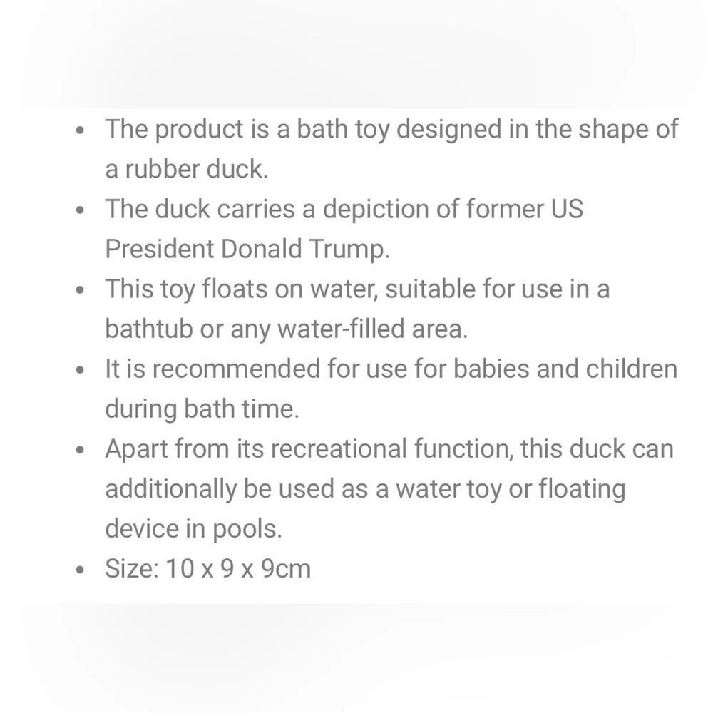 Donald Trump The 47th USA President Rubber Duck Floating Bath Toy - 2 pc. Set